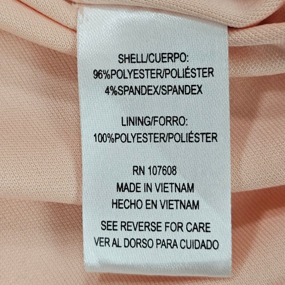 NWT Nicole Miller Studion Dress Size 14 Blush Peach Ruffled Sleeveless Lined - Picture 11 of 14